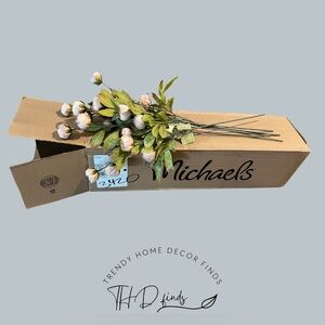 Set of 5 Viral Ashland Tan Peony Stems